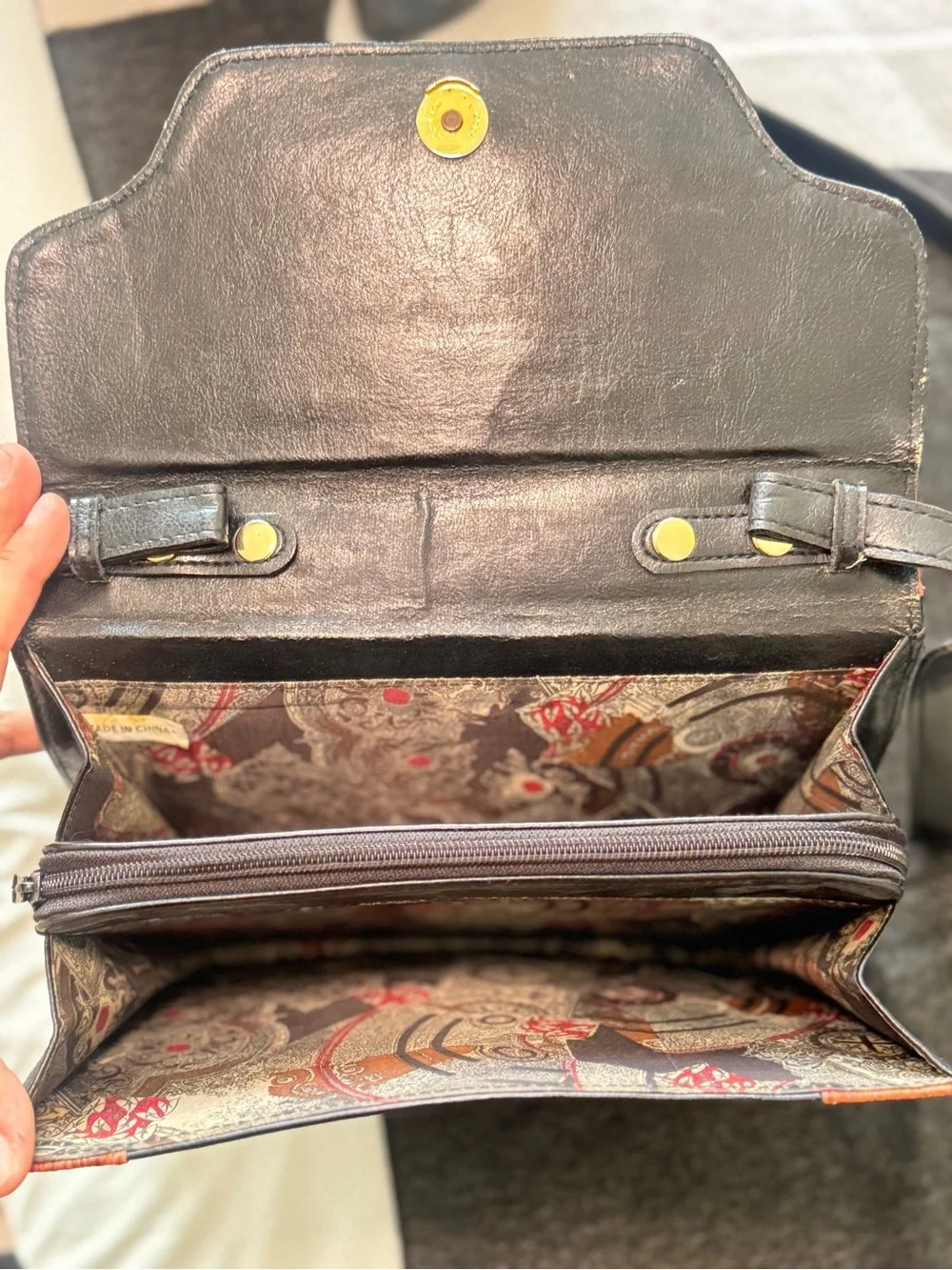 Bellerose Two-Tone Black & Brown Leather Briefcase